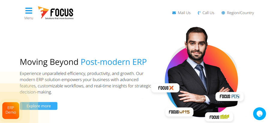 Focus 9 website homepage screenshot