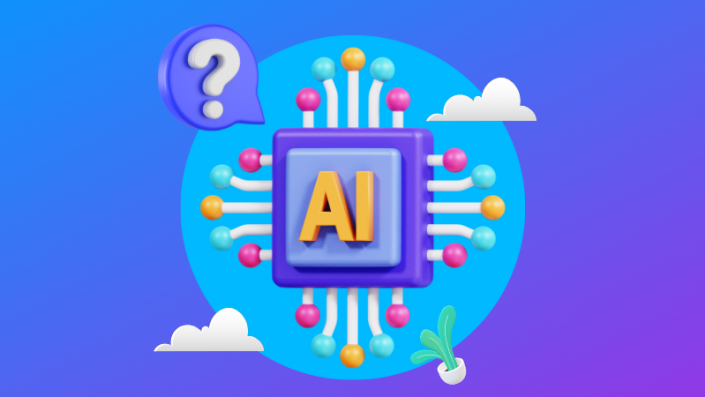 An AI chip and a question mark