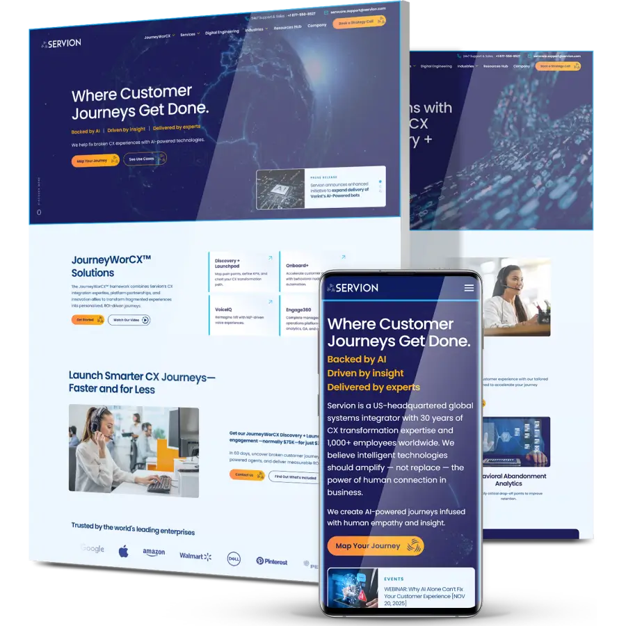 Image showing Servion's website design