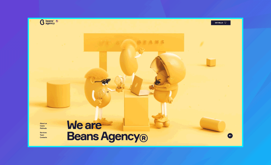 Modern website design: Beans Agency's use of 3D graphics