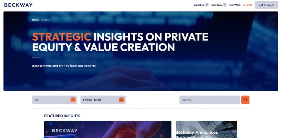 Beckway website screenshot