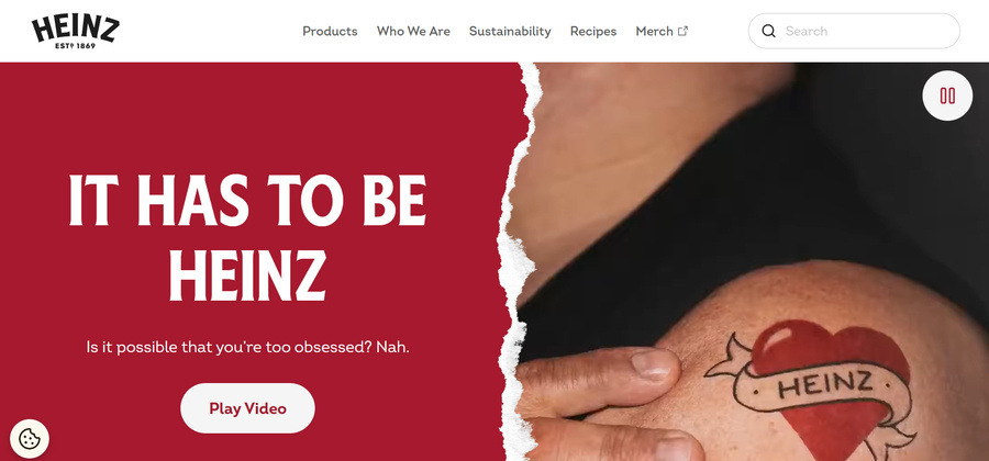 Heinz's website homepage powered by Shopify