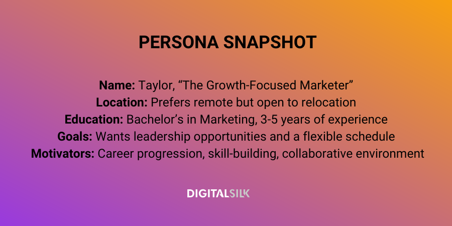 employer branding persona snapshot