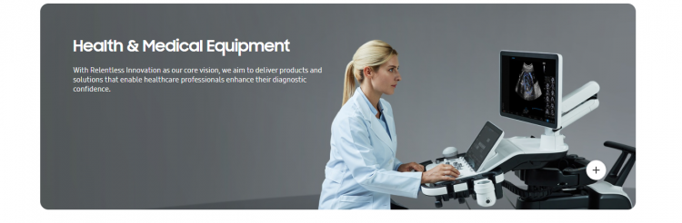 Manufacturing website design Samsung visuals work