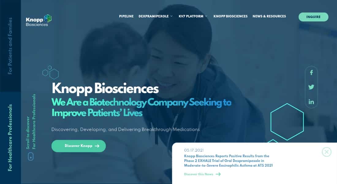 Knopp Biosciences website studies and reports
