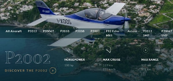 Tecnam's new website airplane presentation