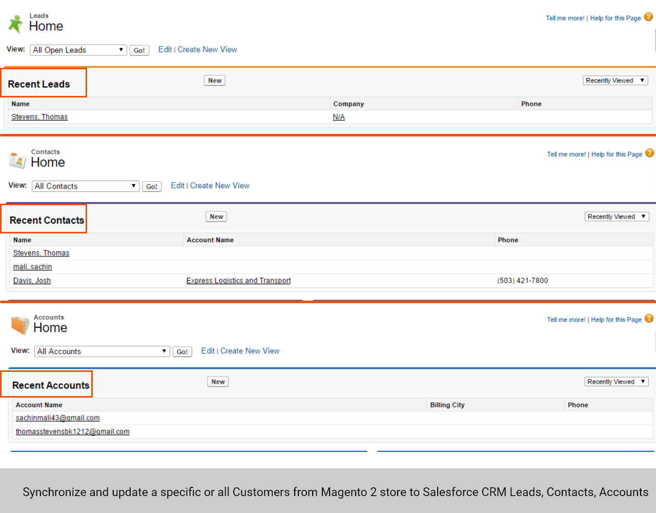 synchronization of customers profiles