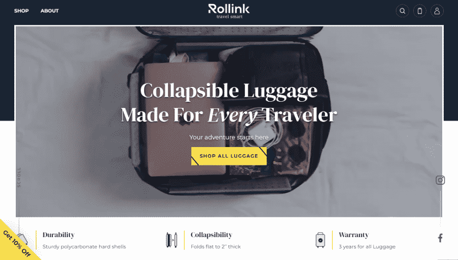 Rollink creative ecommerce web design