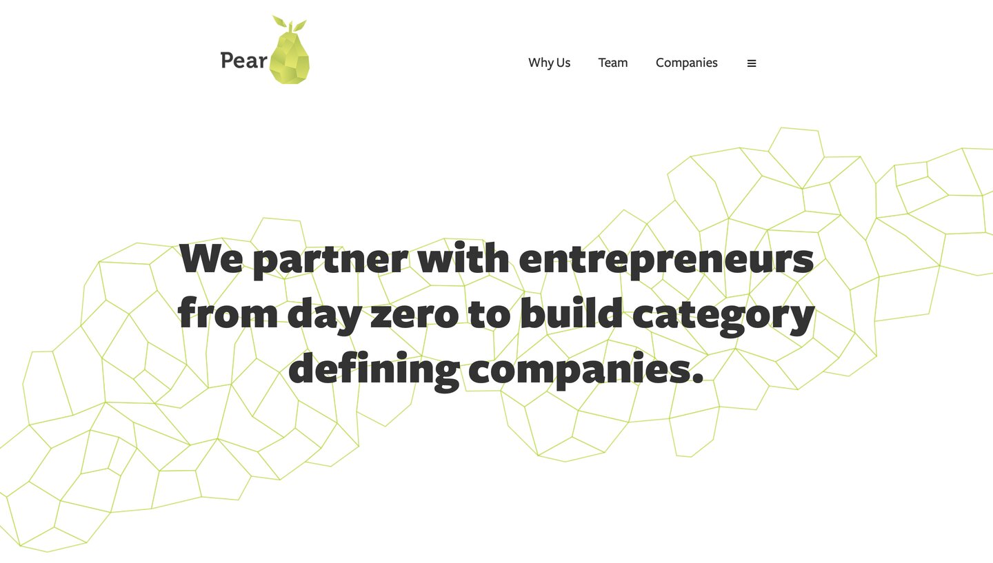 venture capital websites pear
