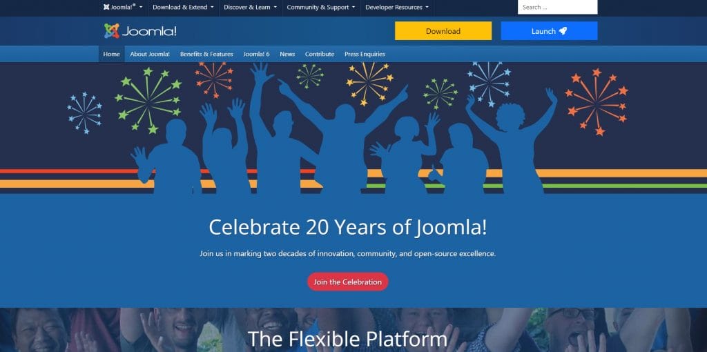 Joomla website screenshot