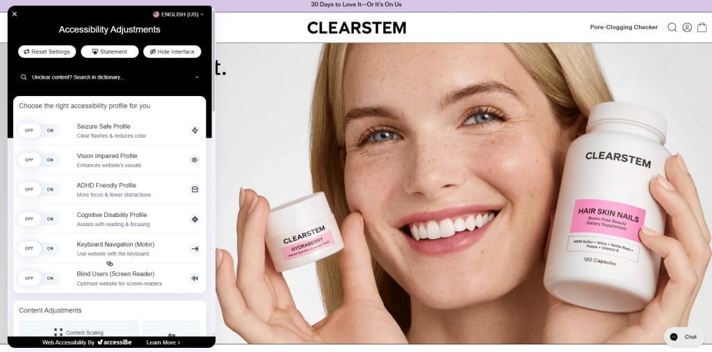 Clearstem website screenshot