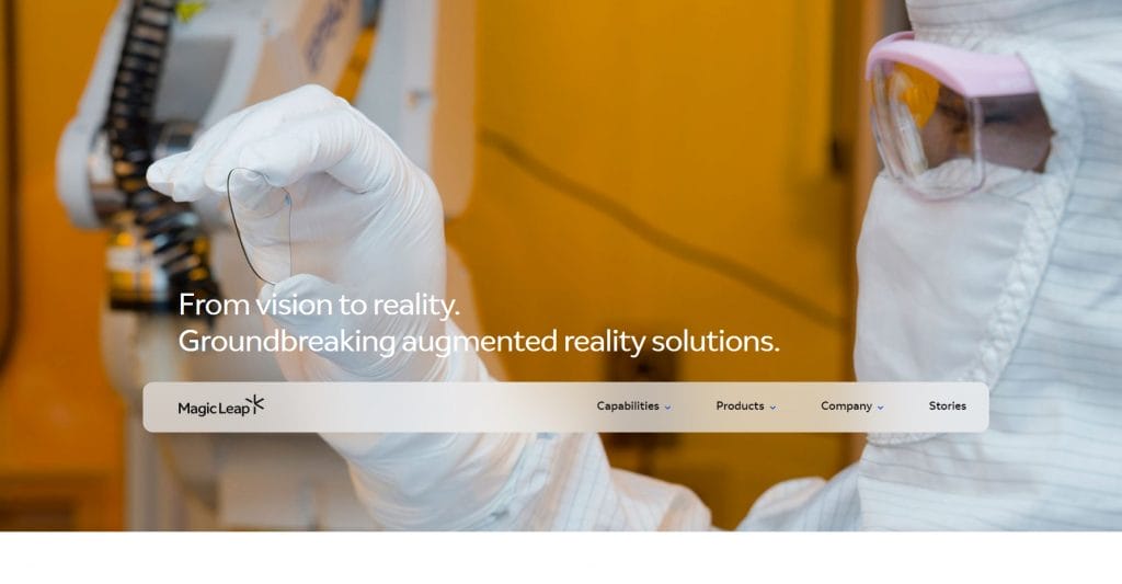 Magic Leap website screenshot