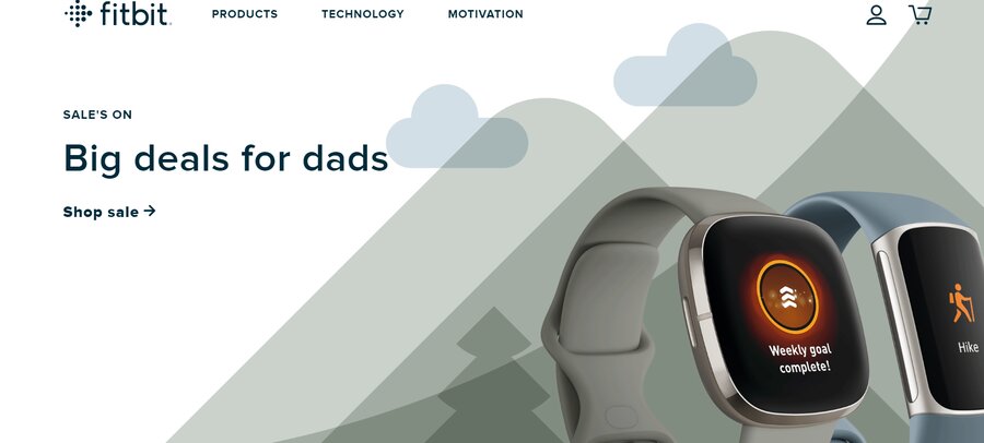 A screenshot of FitBit homepage