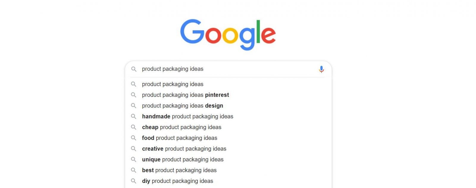 Google search suggestions example screenshot
