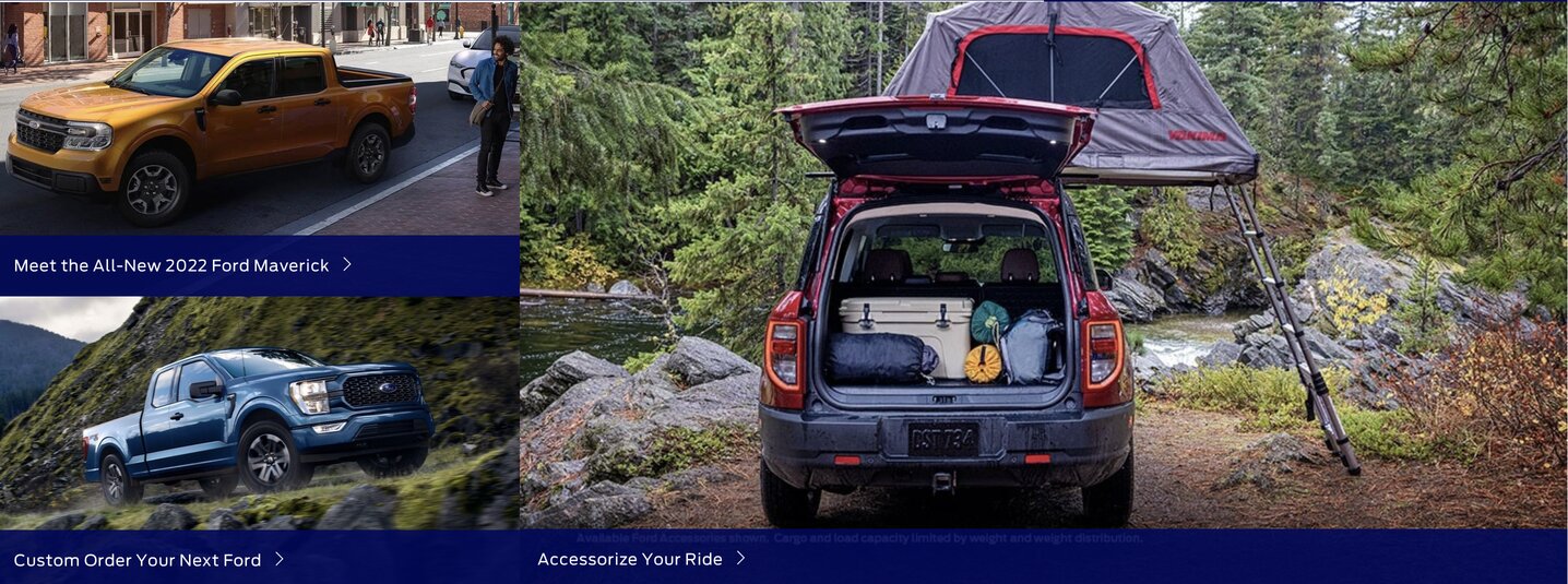 Ford's cluttered homepage images