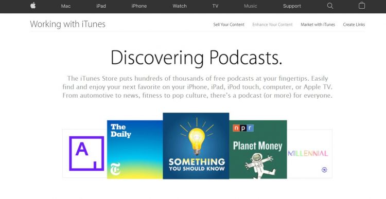 iTunes podcasts screenshot