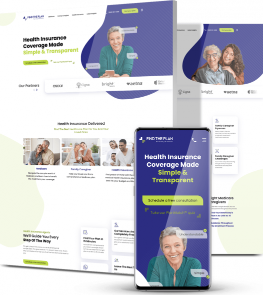 Dental we design agency custom website design for Find The Plan health insurance