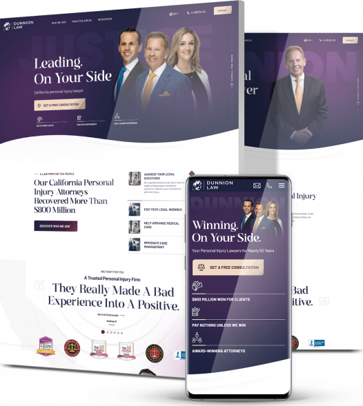 Philadelphia web design company client Dunnion Law