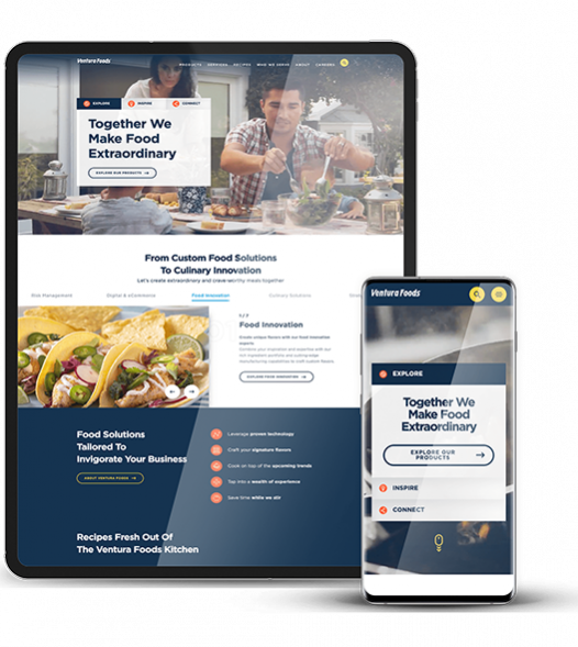 Custom web app development B2B food and beverage brand Ventura Foods