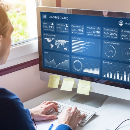 A New York eCommerce development company expert auditing a customized dashboard