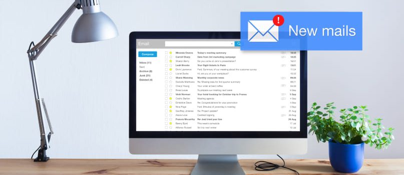 An inbox message on a computer screen representing mobile app development company email marketing service