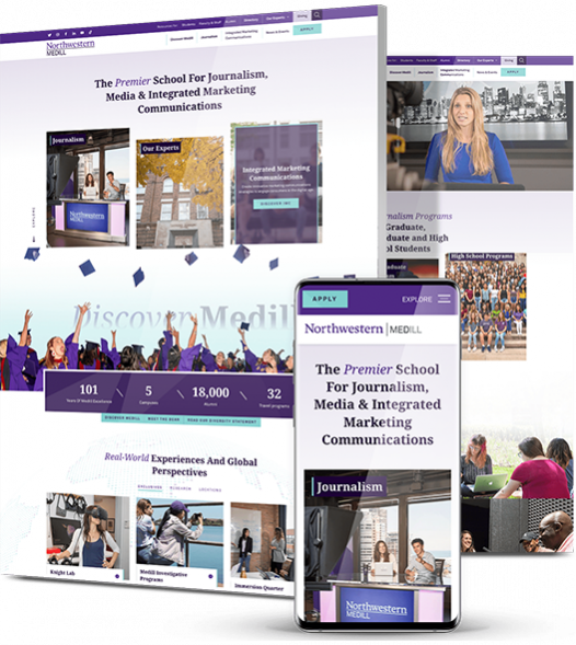 Responsive website design company client Medill