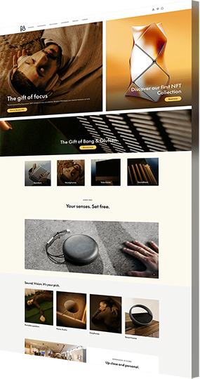 Web design company custom project for Bang & Olufsen