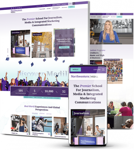 Website redesign company client Medill