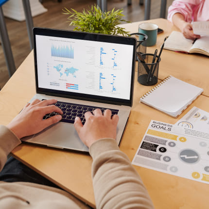 Designer working on a CMS