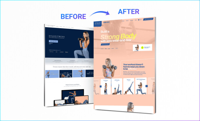 Evlo Fitness before and after