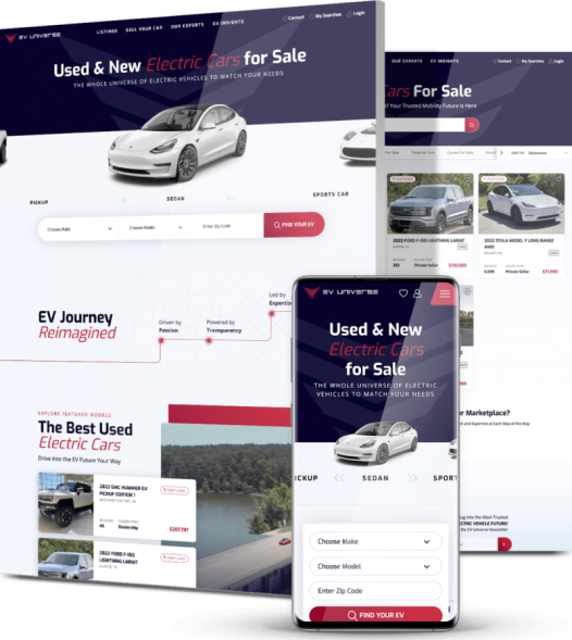 UI/UX design agency featured project: EV Universe