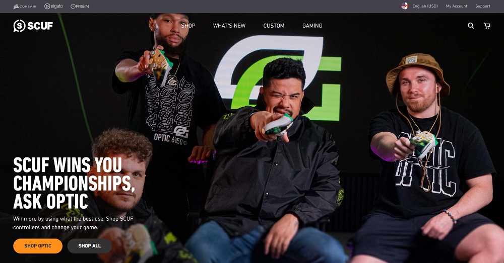 SCUF Gaming's homepage