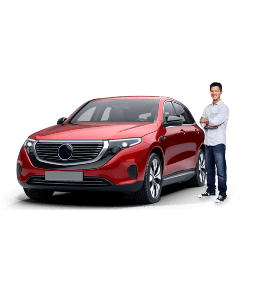 Professional Logo Design Company featured image, EV Universe, a man is standing next to a beautiful red car.