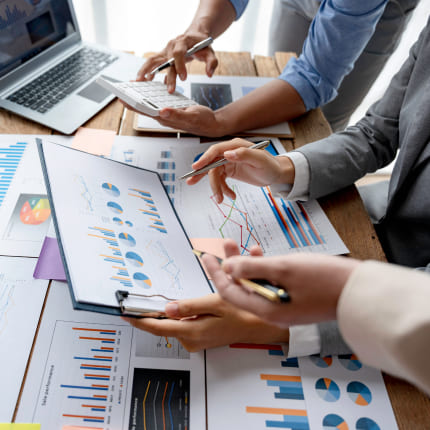 real estate brand specialists researching industry trends for a new project