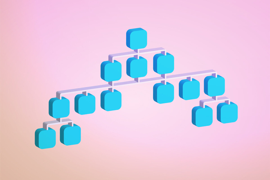 Vector of a sitemap structure in reference to web development terms