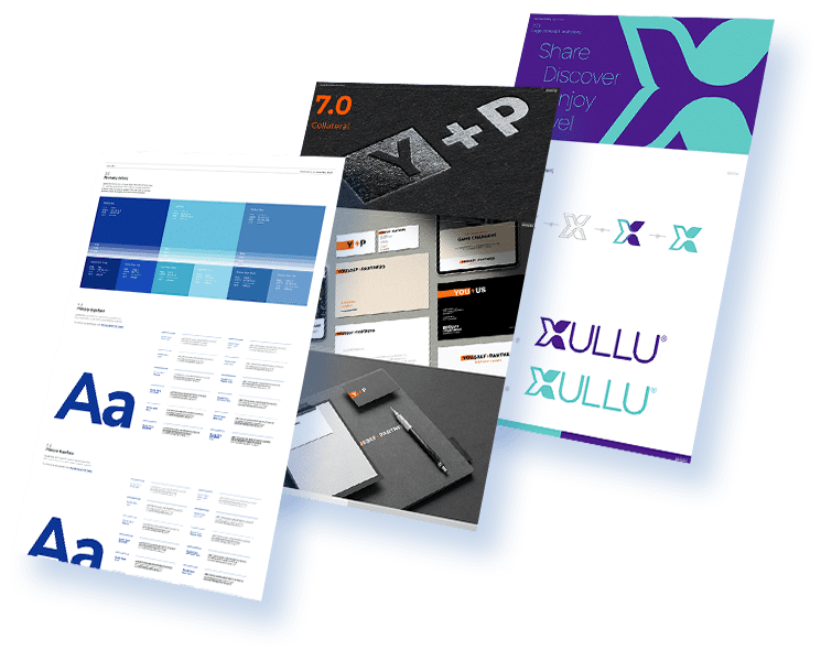 Custom logo design company trio of branding examples