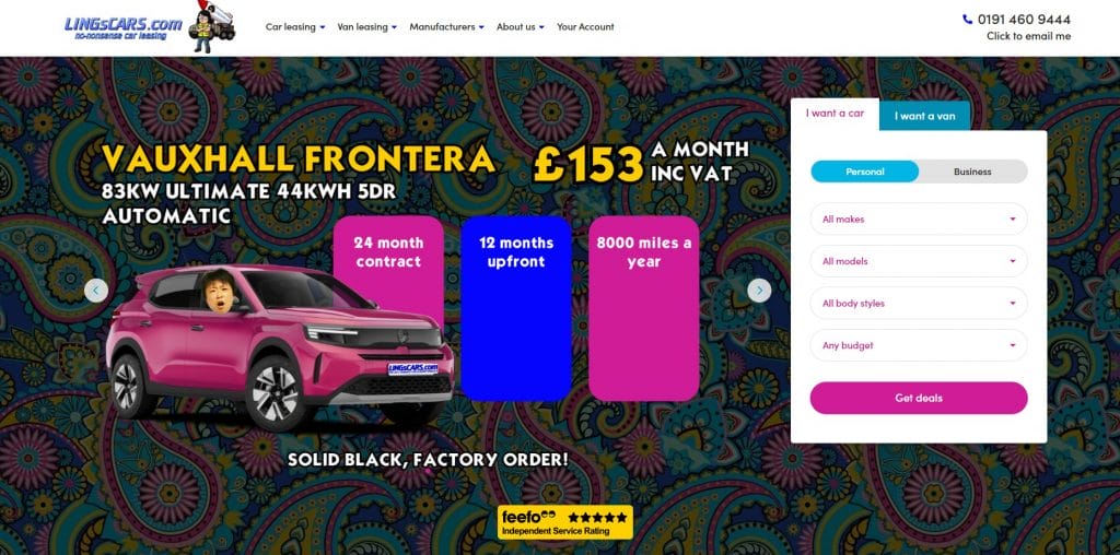 Ling’s Cars website screenshot