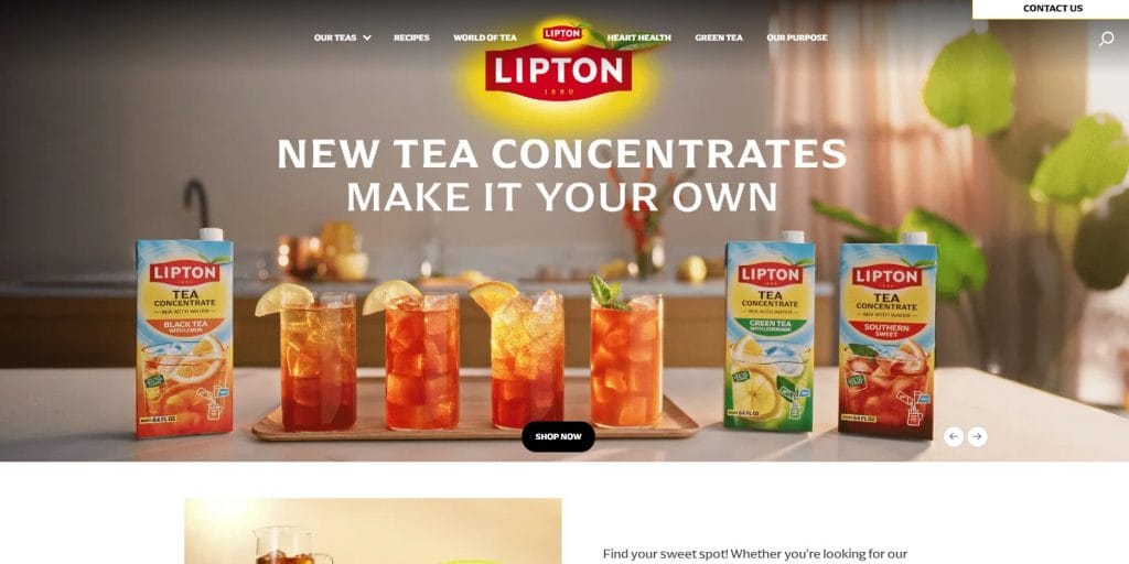 Lipton website screenshot