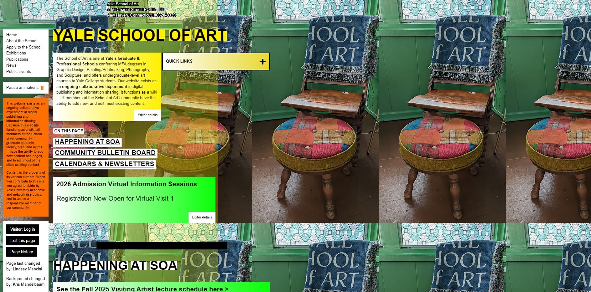 Yale School Of Art website screenshot