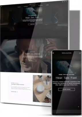 Web design agency portfolio example: Bang & Olufsen