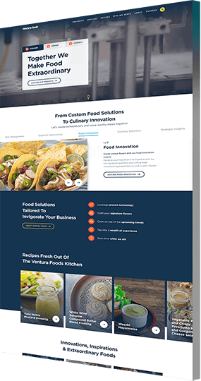 Web design portfolio example: Ventura Foods