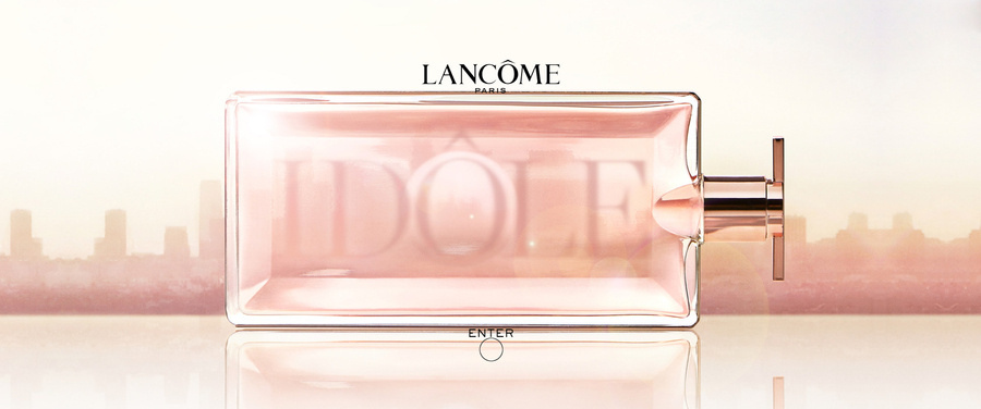 Idole by Lancome's homepage as an example of a creative web design