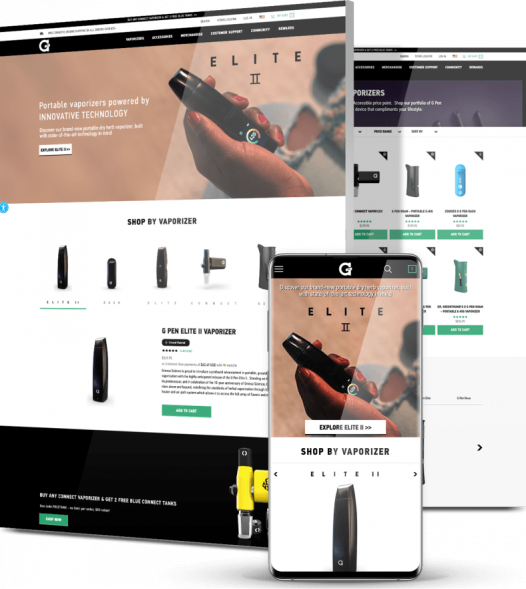 Shopify website design company GPen collage