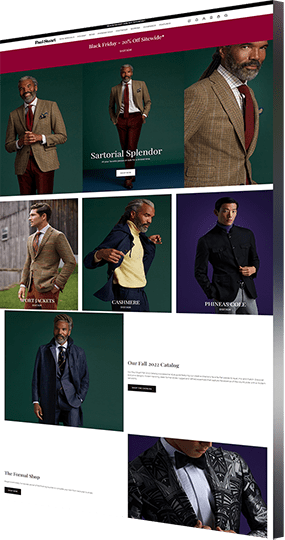 Shopify website design company portfolio example: Paul Stuart