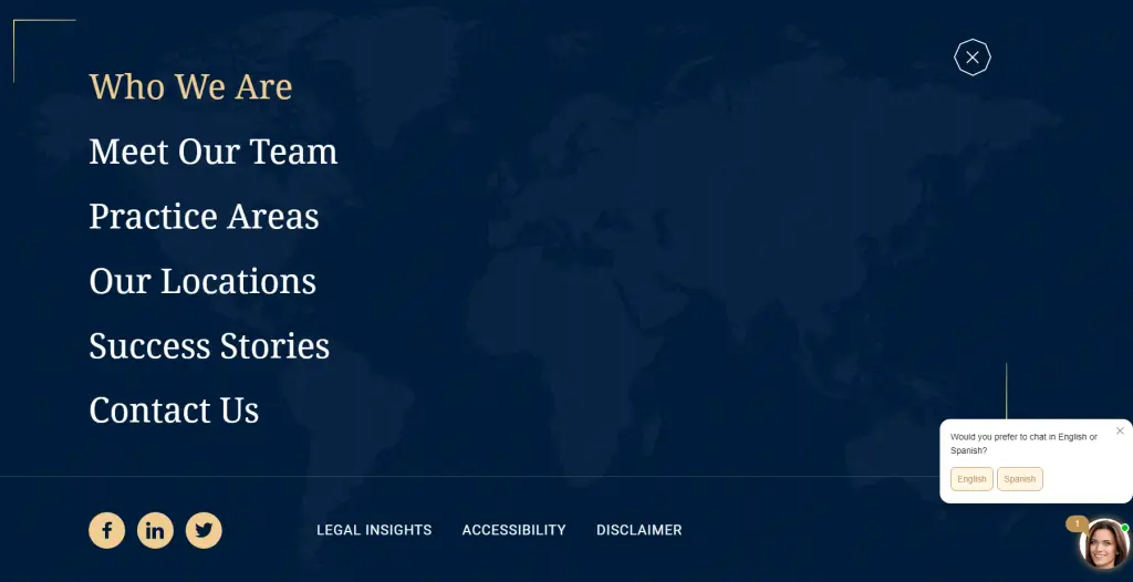 A legal firm, Sobo&Sobo's website - featured an image of the hamburger menu.  