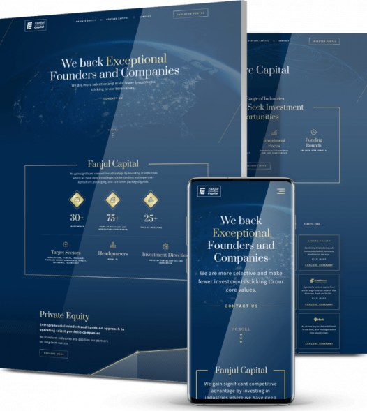 WordPress web design company Fanjul Capital collage