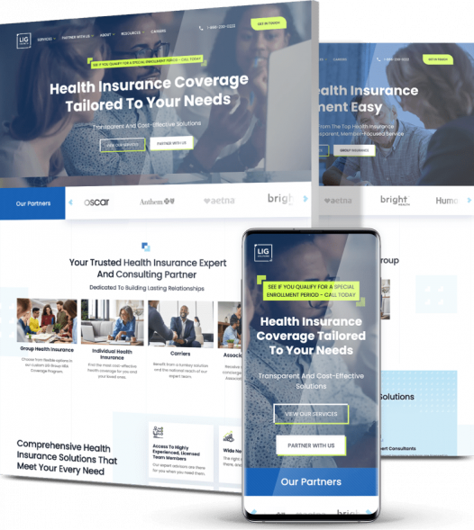 WordPress web design company LIG Solutions collage
