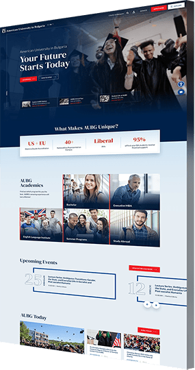 Website design company portfolio example: AUBG