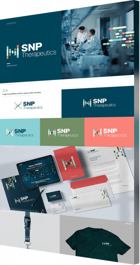 Brand design services portfolio example: SNP Therapeutics