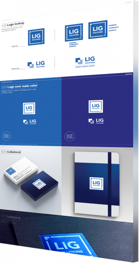 LIG Solutions brand book as a brand management company portfolio example
